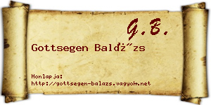Gottsegen Balázs névjegykártya